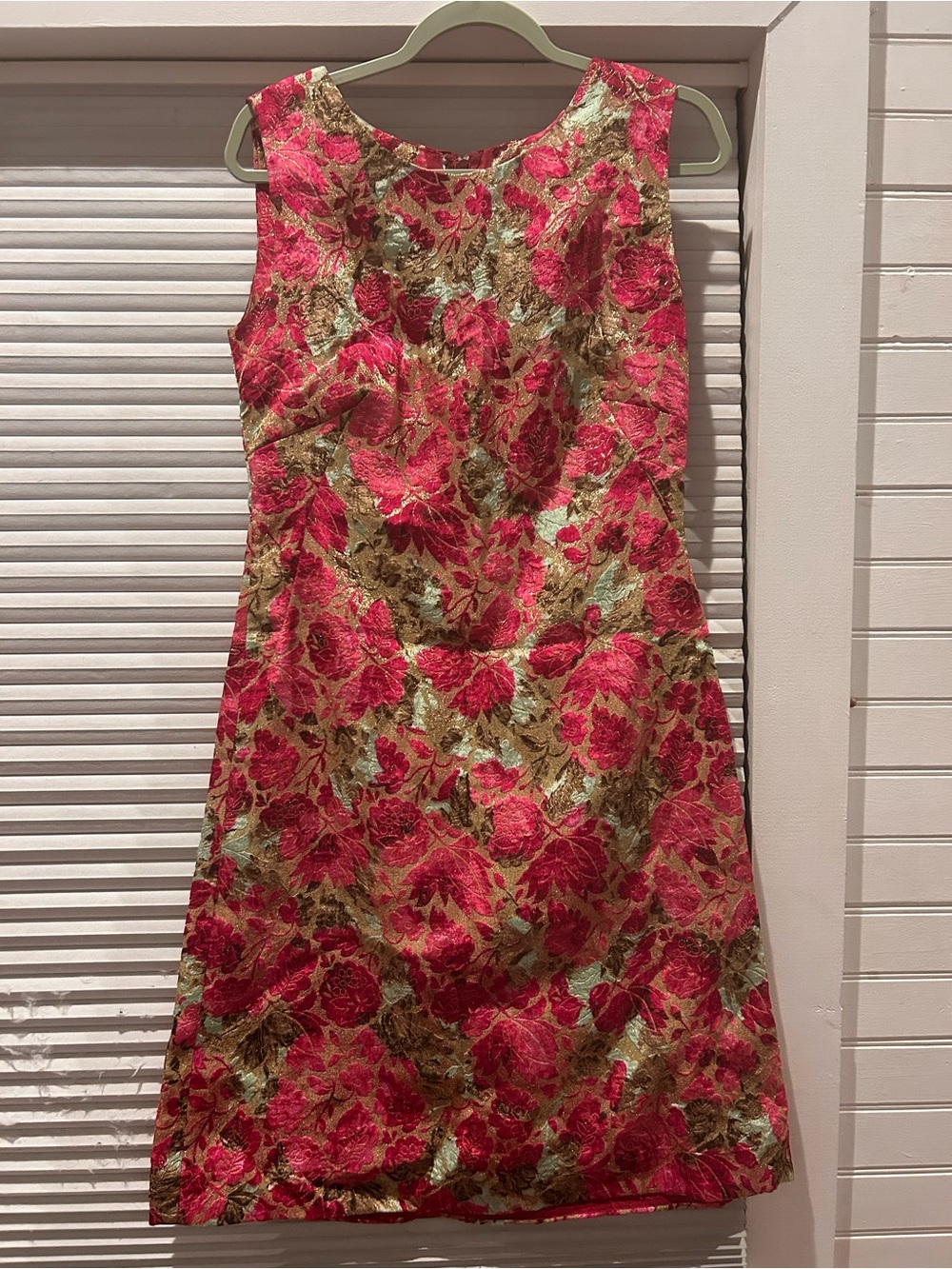 Vintage 50s Nathalie of California Garfinckel's Metallic Brocade Sheath Dress